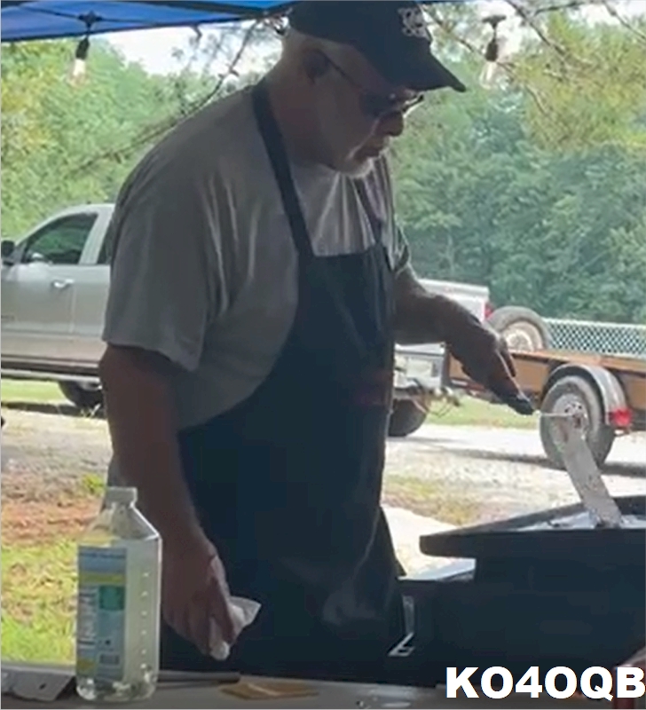 Billy KG4DXM preparing a feast.