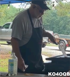Billy KG4DXM preparing a feast.