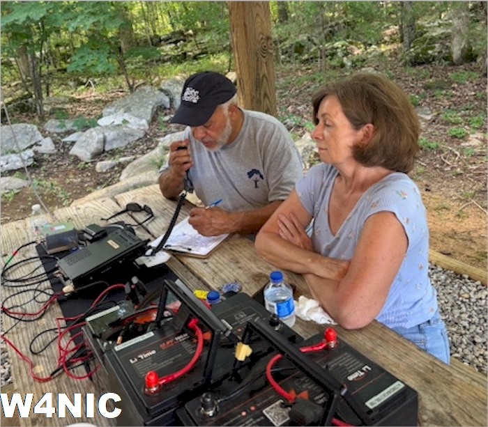 Billy KG4DXM making a contact with KO4OQB Clara supervising.